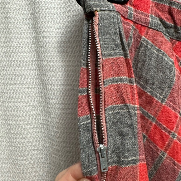 Vintage wool plaid skirt salmon and gray California Youngsters! Waist 26” - Picture 3 of 5